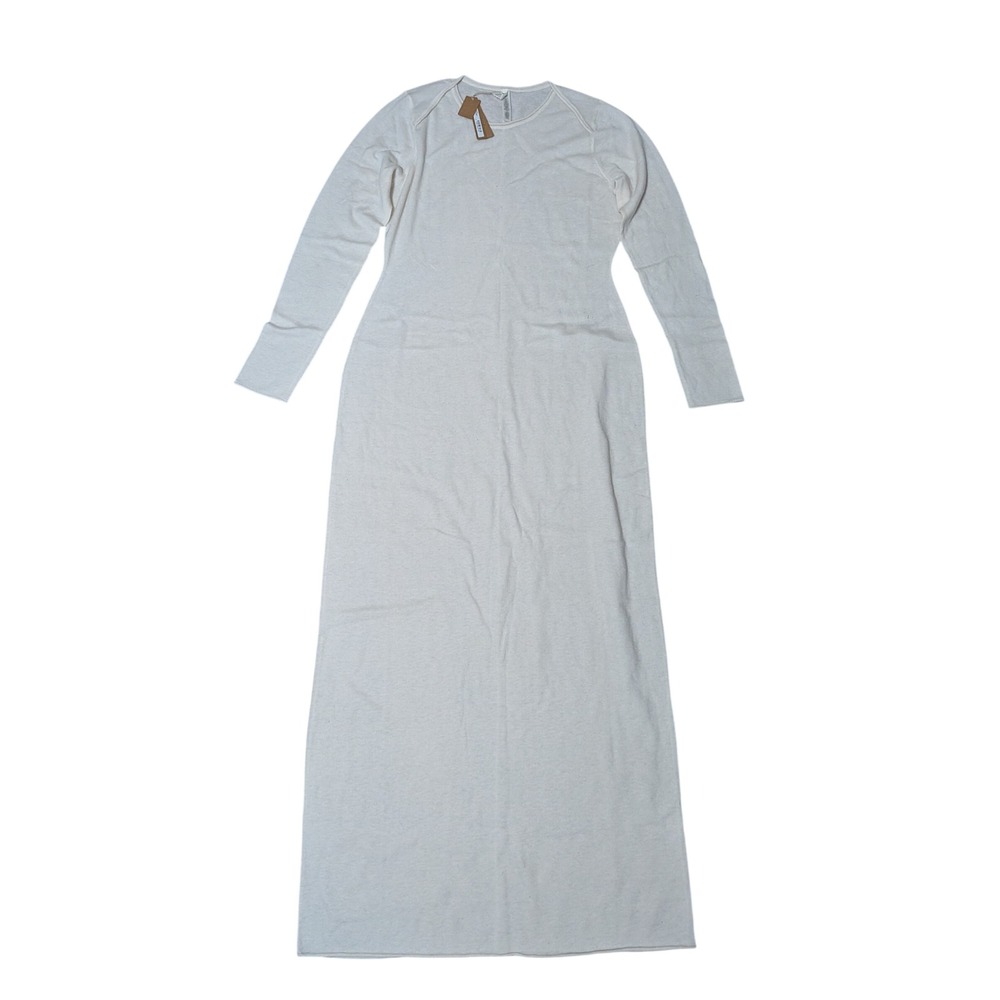 SKIMS Sheer Cashmere Long Sleeve Maxi Dress Egret Off-White 2X DS-DRS-10286W